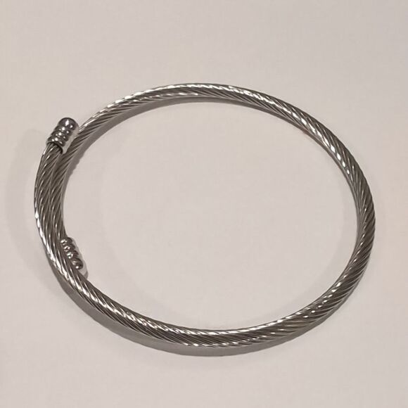 Silver Pandora Style Charm Bangle Bracelet - Picture 4 of 4